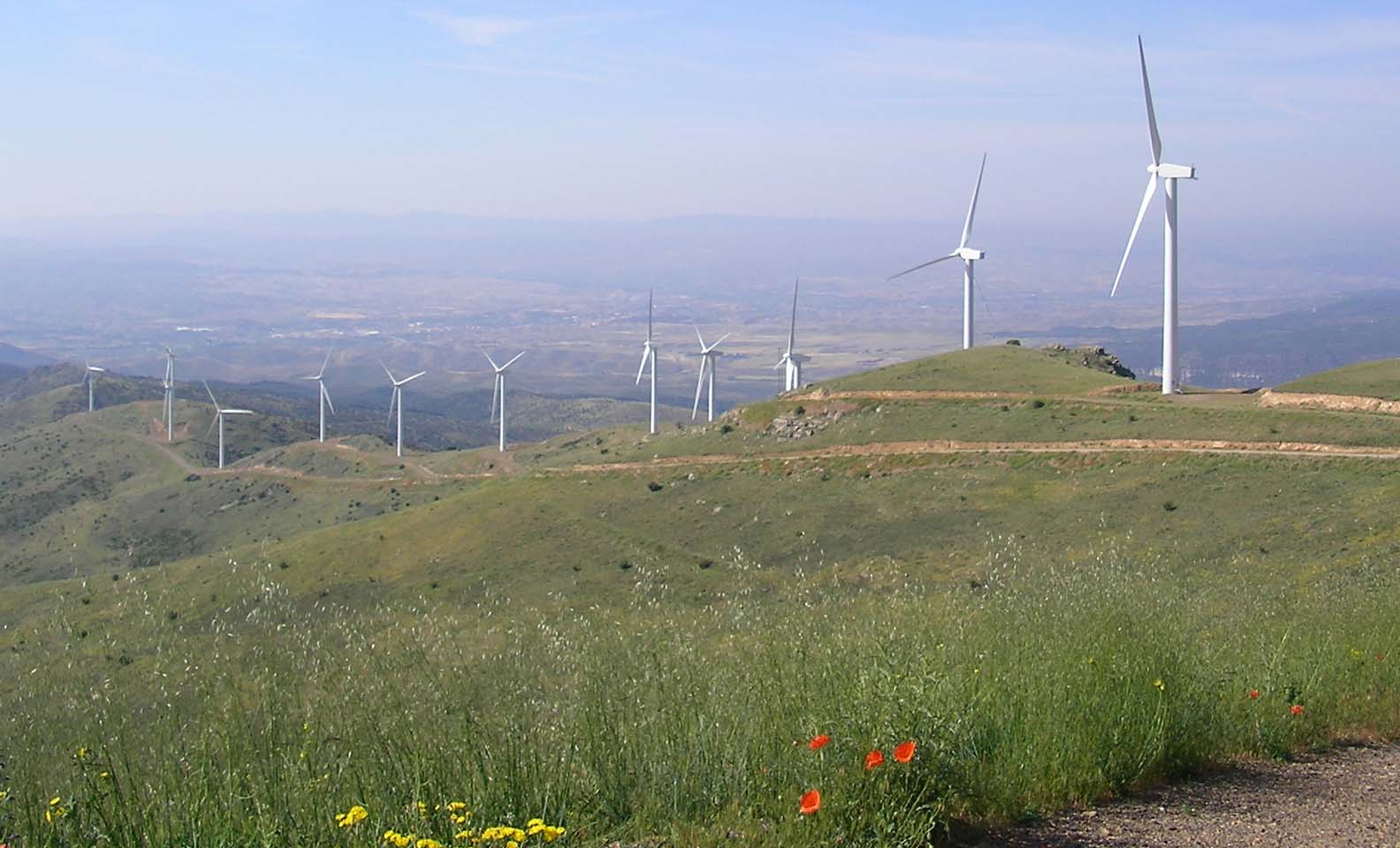 Panoramica su parco eolico