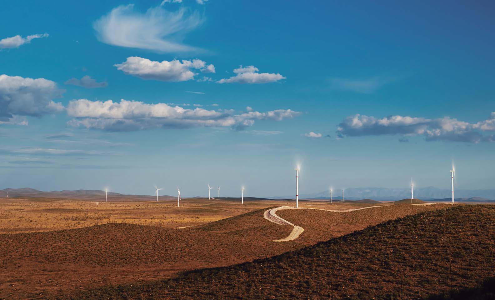 Panoramica su campo eolico