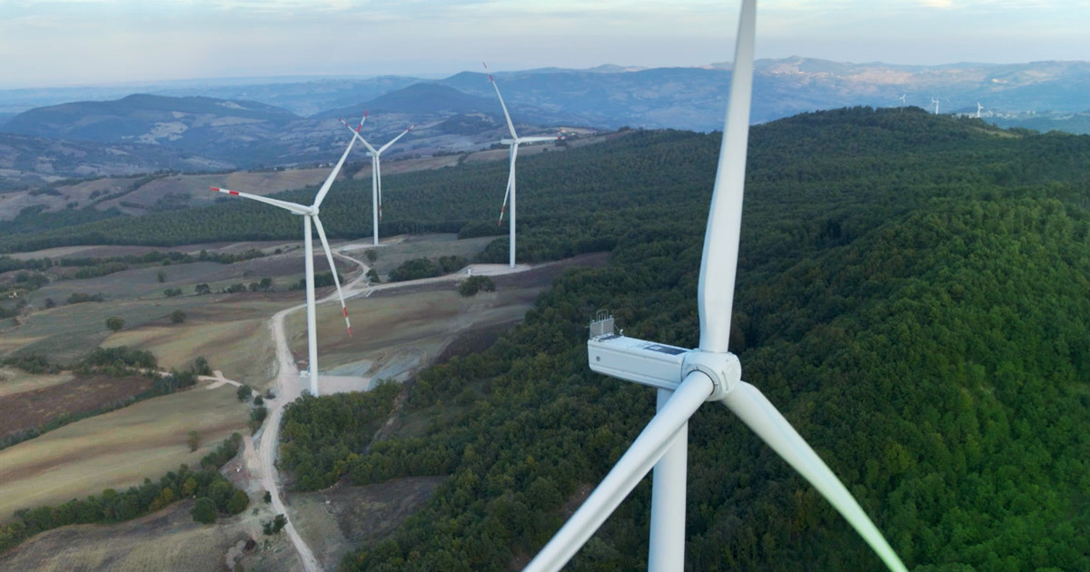 Wind turbines in the mountains